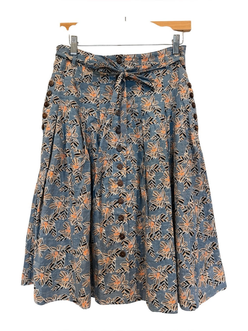 ModCloth Floral A-Line Midi Skirt